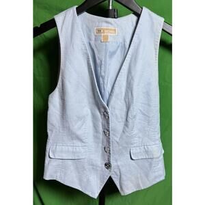 Michael Kors Linen & Cotton Blend Tailored Vest Womens Size 2 NEW